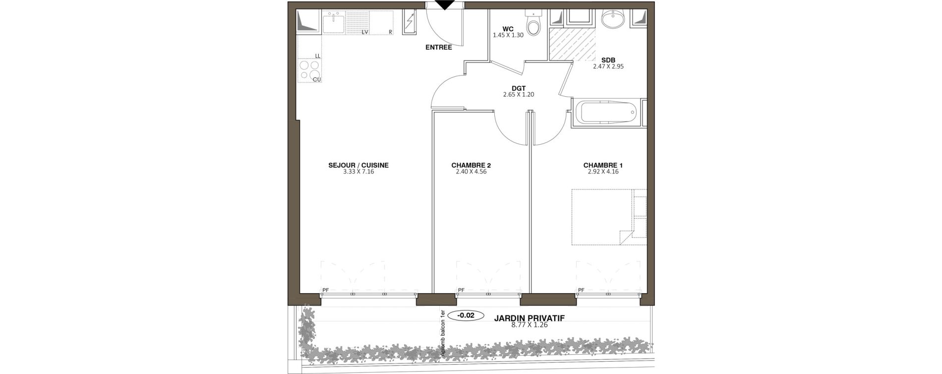 Appartement T3 de 60,21 m2 au Blanc-Mesnil La molette