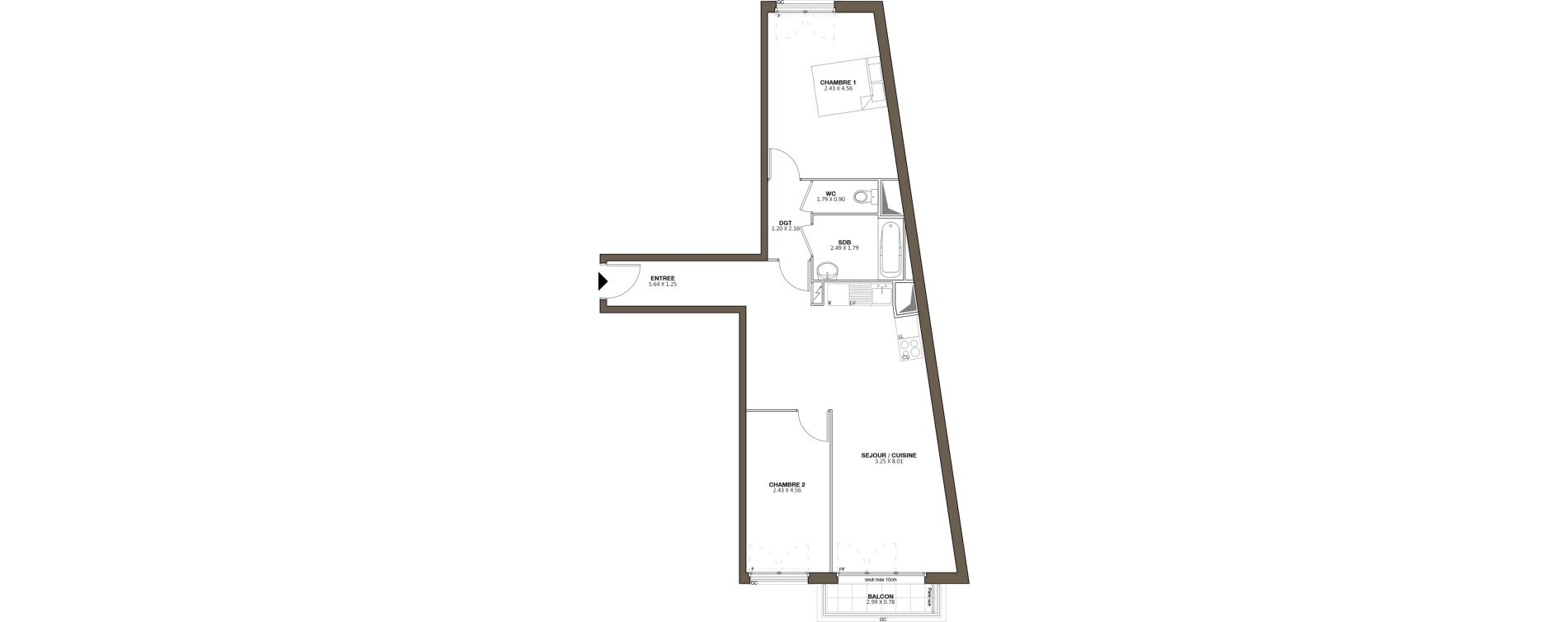 Appartement T3 de 70,00 m2 au Blanc-Mesnil La molette