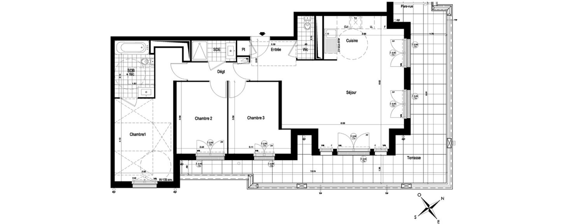 Appartement T4 de 83,21 m2 au Blanc-Mesnil Centre