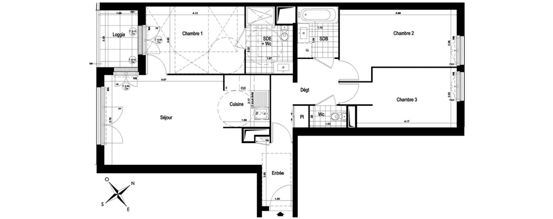 Appartement T4 de 79,70 m2 au Blanc-Mesnil Centre