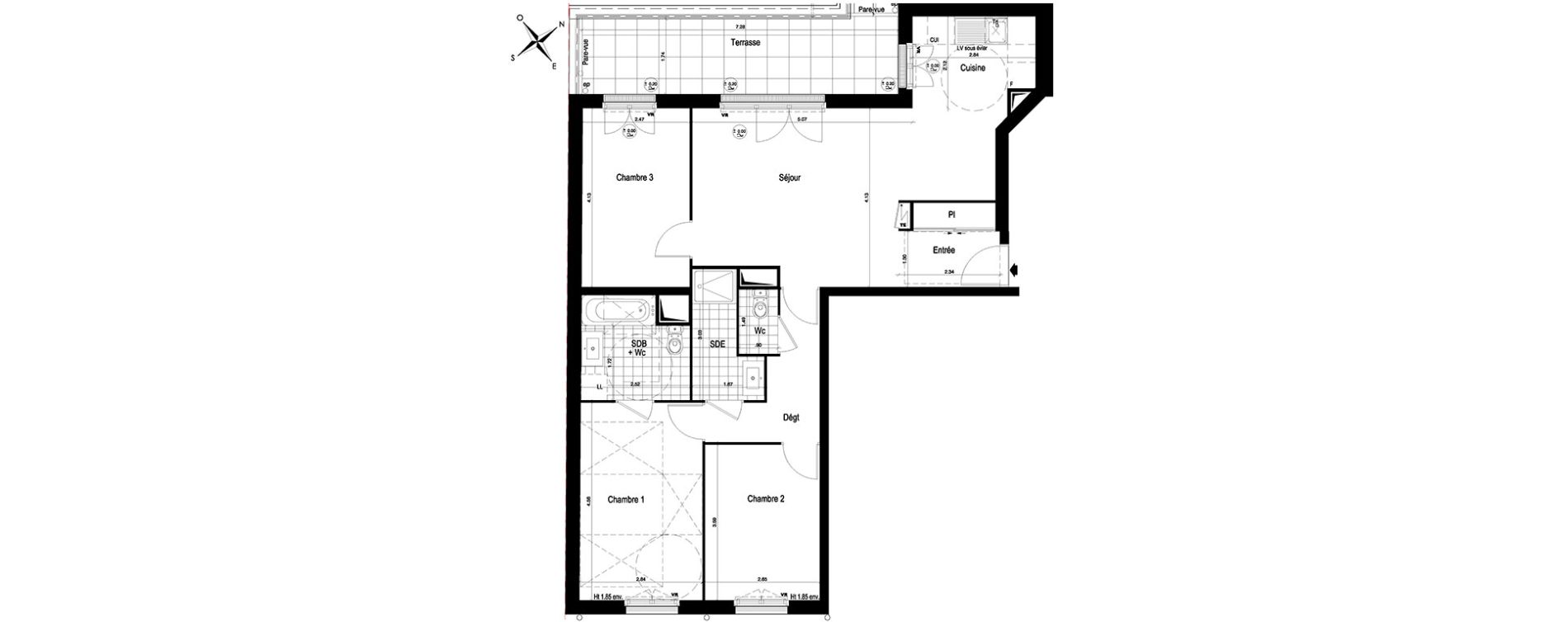 Appartement T4 de 81,99 m2 au Blanc-Mesnil Centre