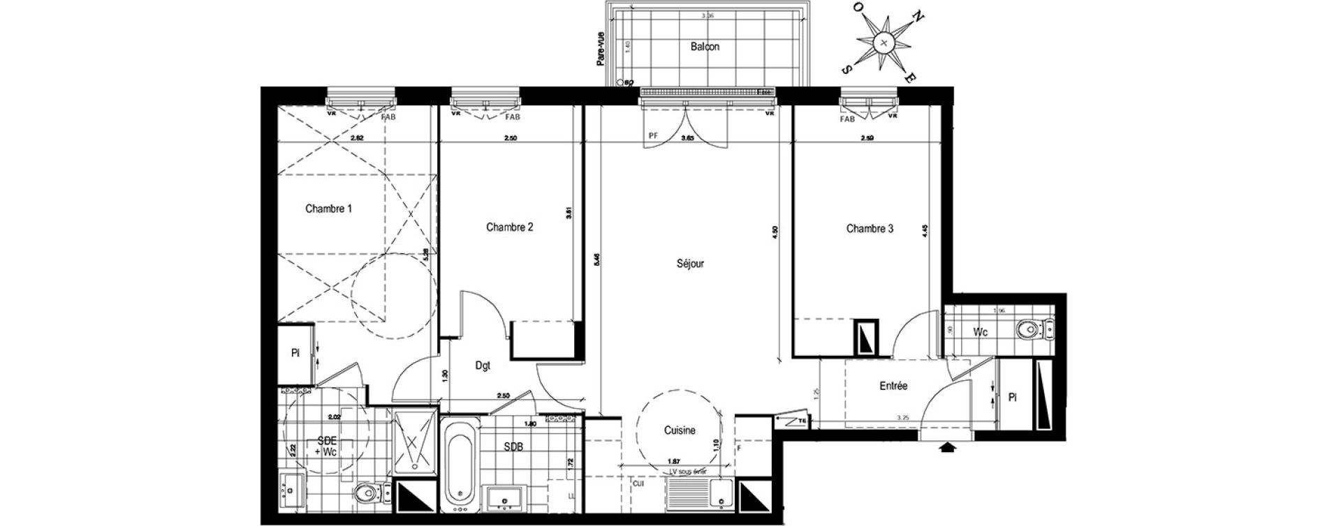 Appartement T4 de 80,60 m2 au Blanc-Mesnil Centre