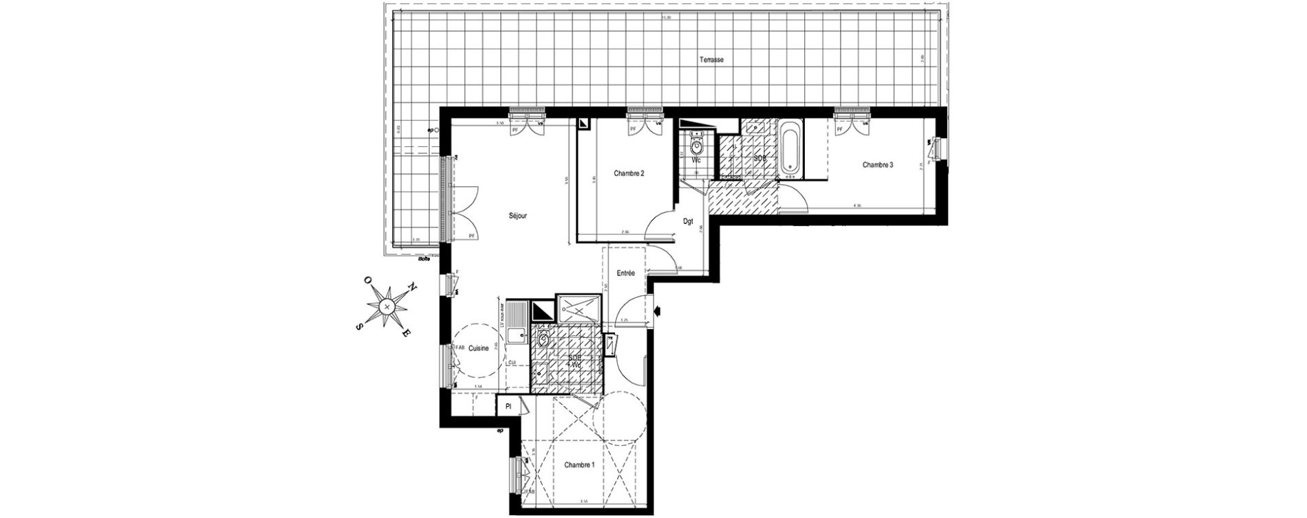 Appartement T4 de 76,15 m2 au Blanc-Mesnil Centre