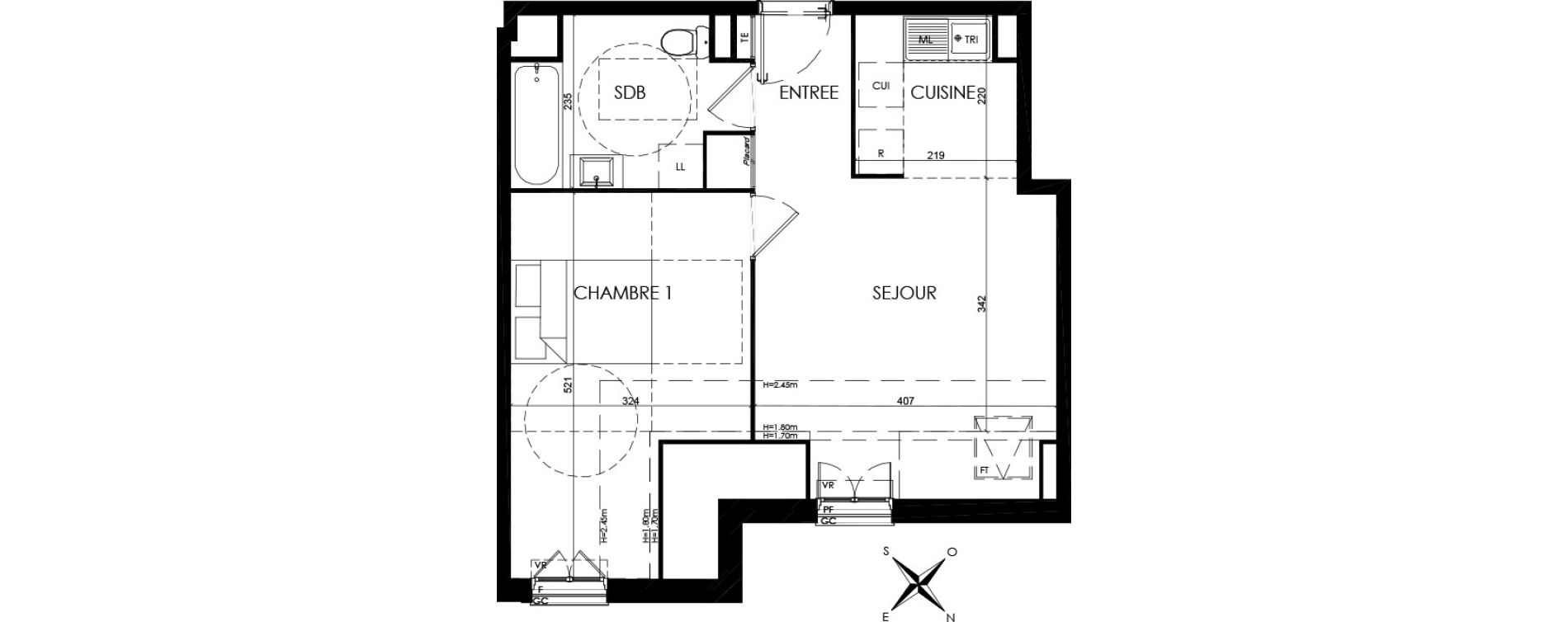 Appartement T4 de 75,83 m2 au Blanc-Mesnil Centre