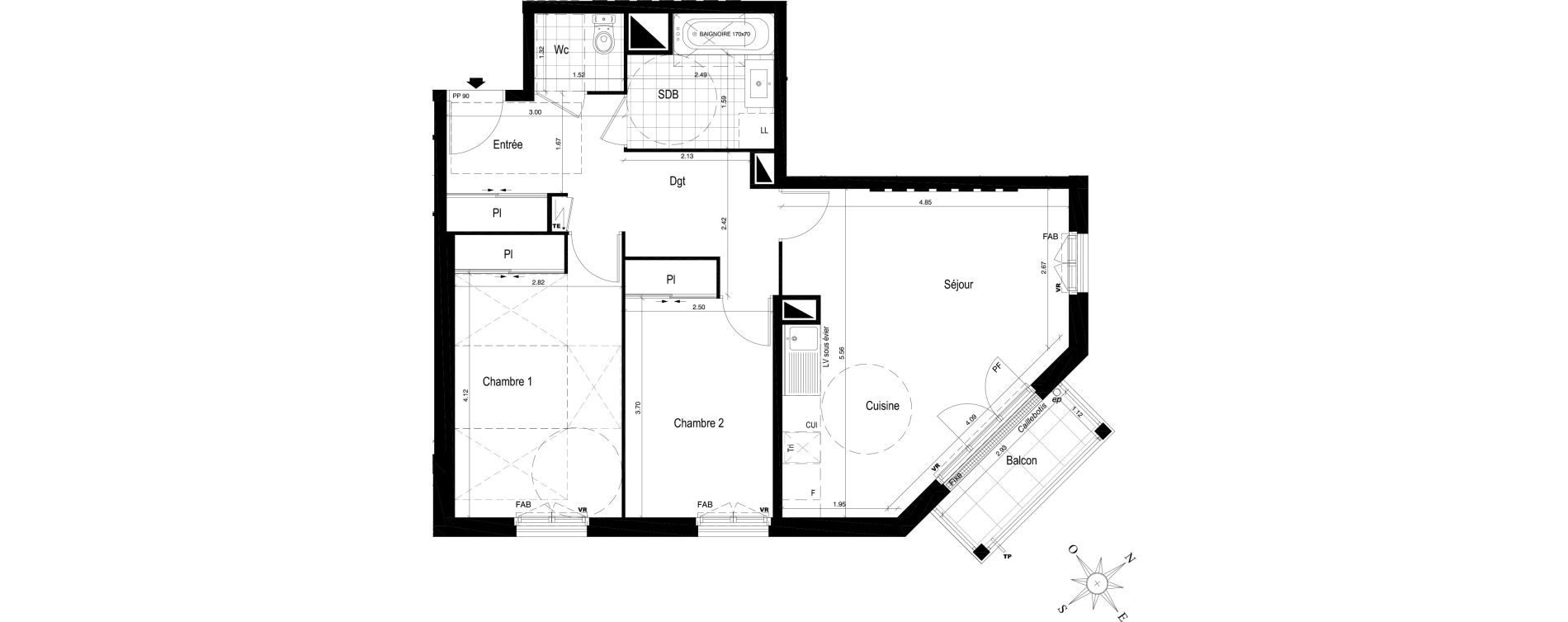 Appartement T3 de 64,88 m2 au Blanc-Mesnil Centre