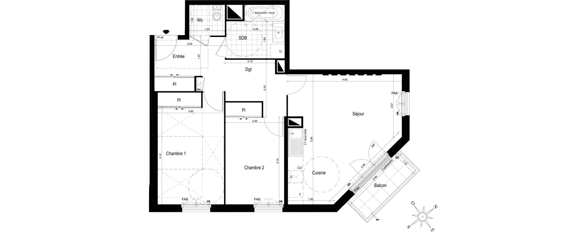 Appartement T3 de 64,88 m2 au Blanc-Mesnil Centre
