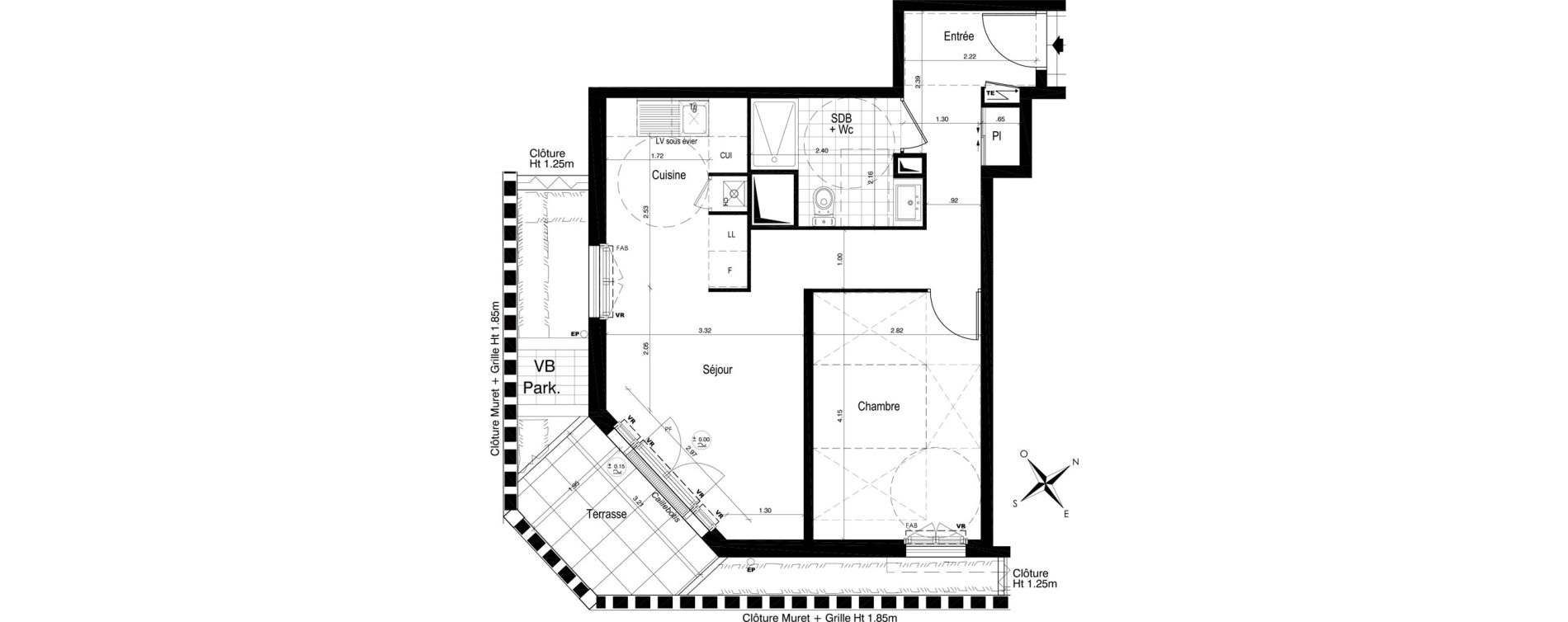 Appartement T2 de 45,86 m2 au Blanc-Mesnil Centre