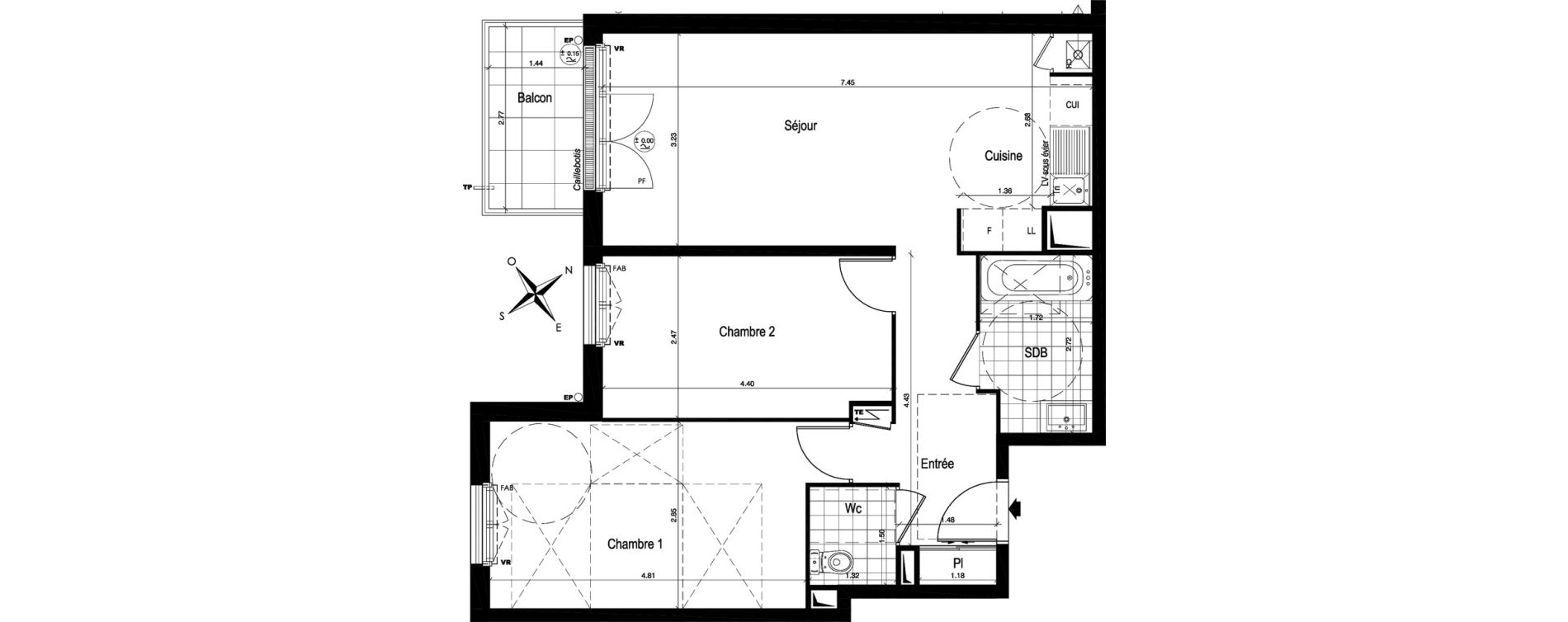 Appartement T3 de 62,67 m2 au Blanc-Mesnil Centre