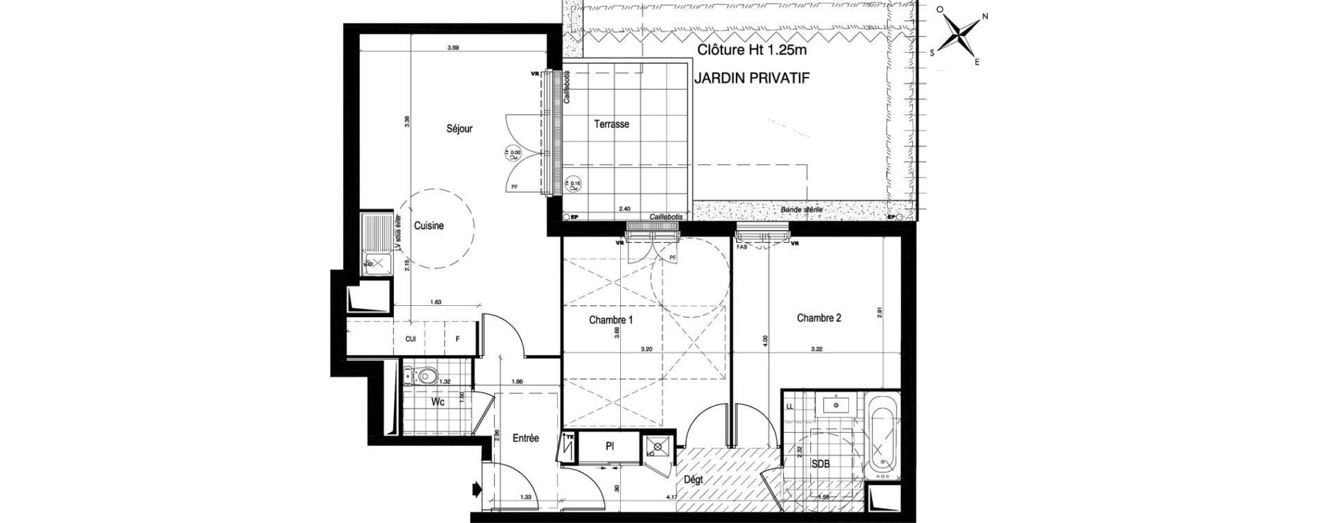 Appartement T3 de 61,52 m2 au Blanc-Mesnil Centre