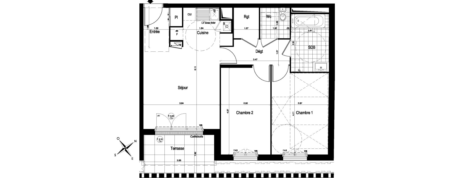 Appartement T3 de 60,96 m2 au Blanc-Mesnil Centre