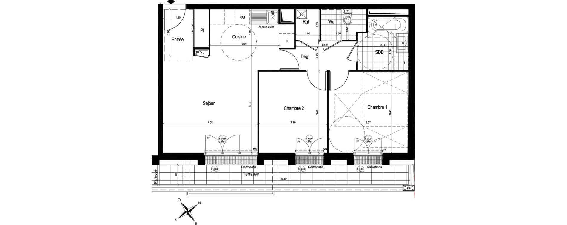 Appartement T3 de 61,06 m2 au Blanc-Mesnil Centre