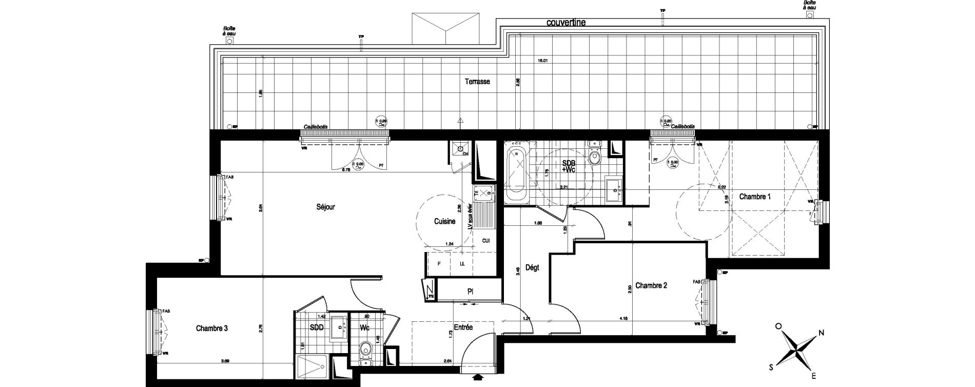 Appartement T4 de 86,75 m2 au Blanc-Mesnil Centre