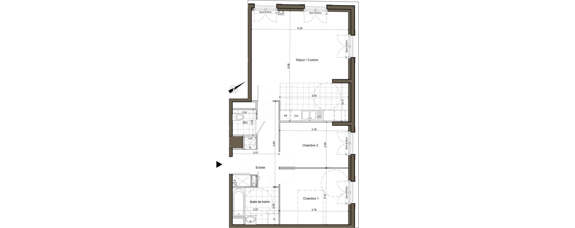 Appartement T3 de 66,87 m2 au Blanc-Mesnil Centre