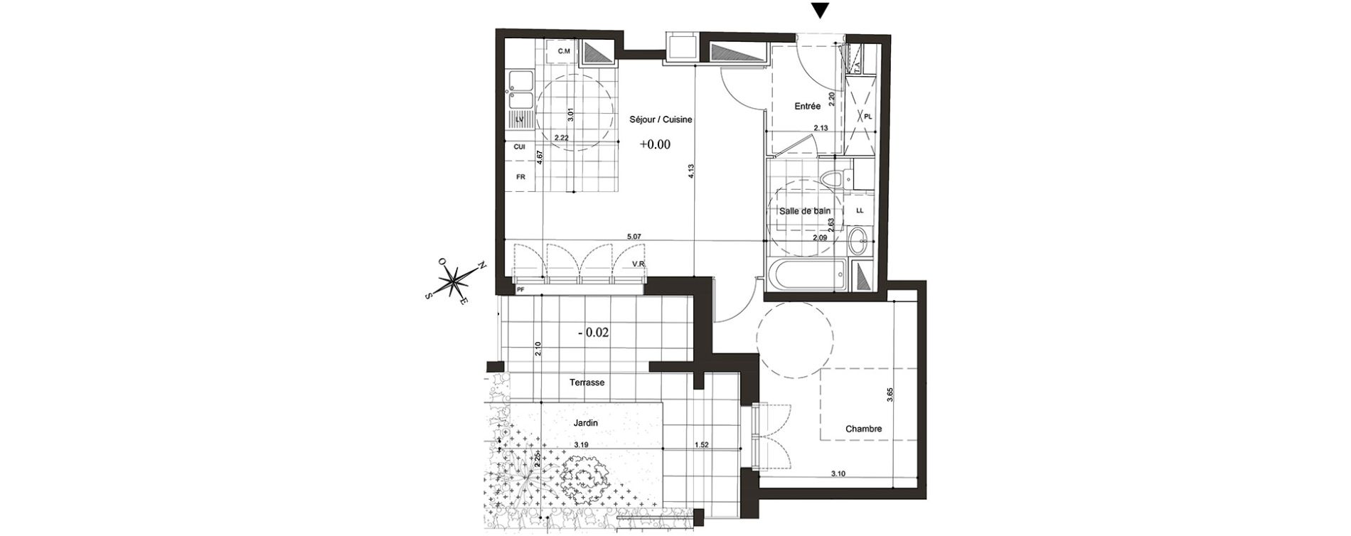 Appartement T2 de 43,67 m2 au Blanc-Mesnil Centre