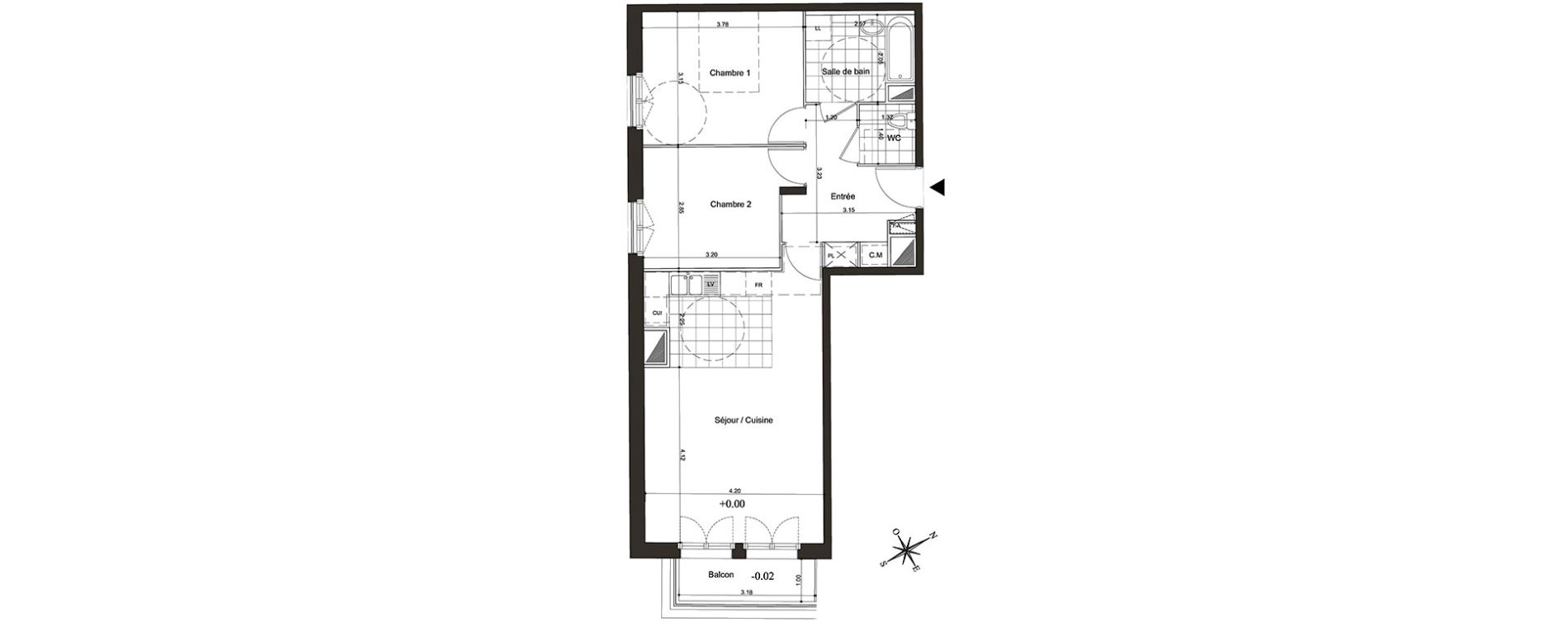 Appartement T3 de 62,26 m2 au Blanc-Mesnil Centre