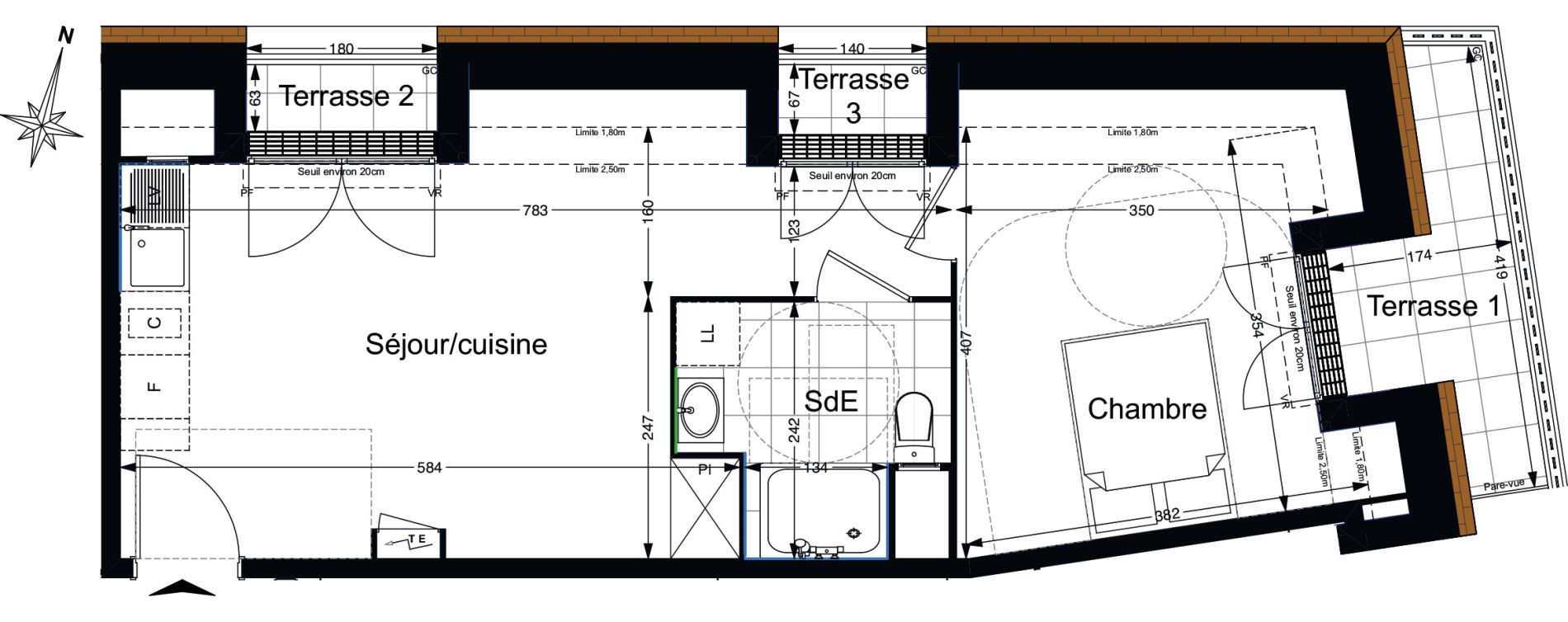 Appartement T2 de 42,12 m2 au Blanc-Mesnil Gare