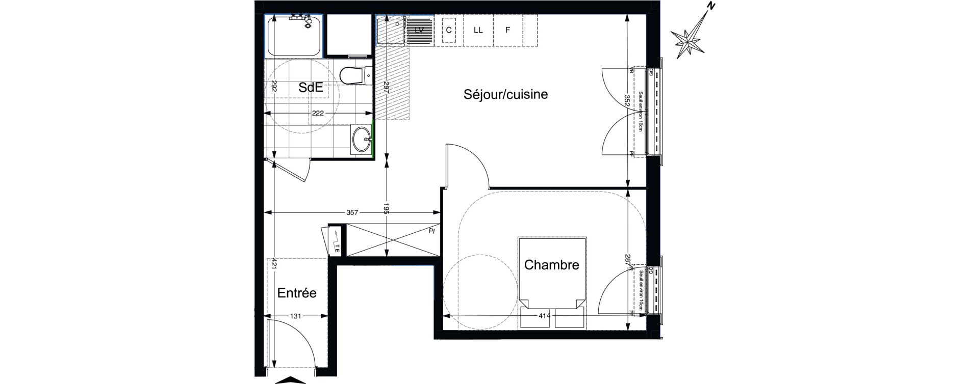 Appartement T2 de 45,81 m2 au Blanc-Mesnil Gare