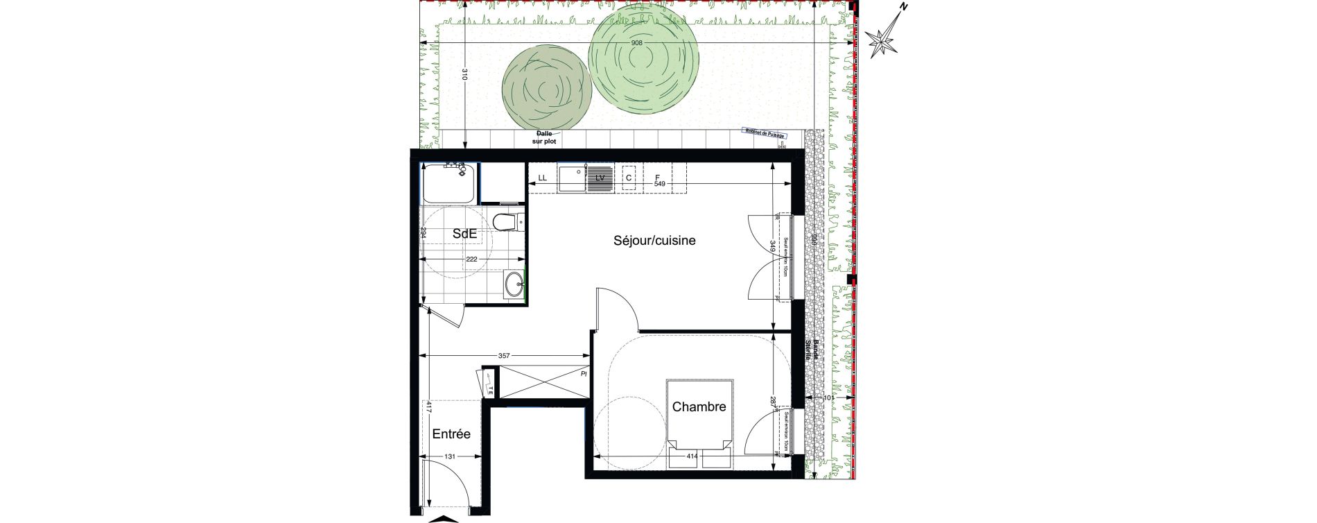 Appartement T2 de 45,65 m2 au Blanc-Mesnil Gare