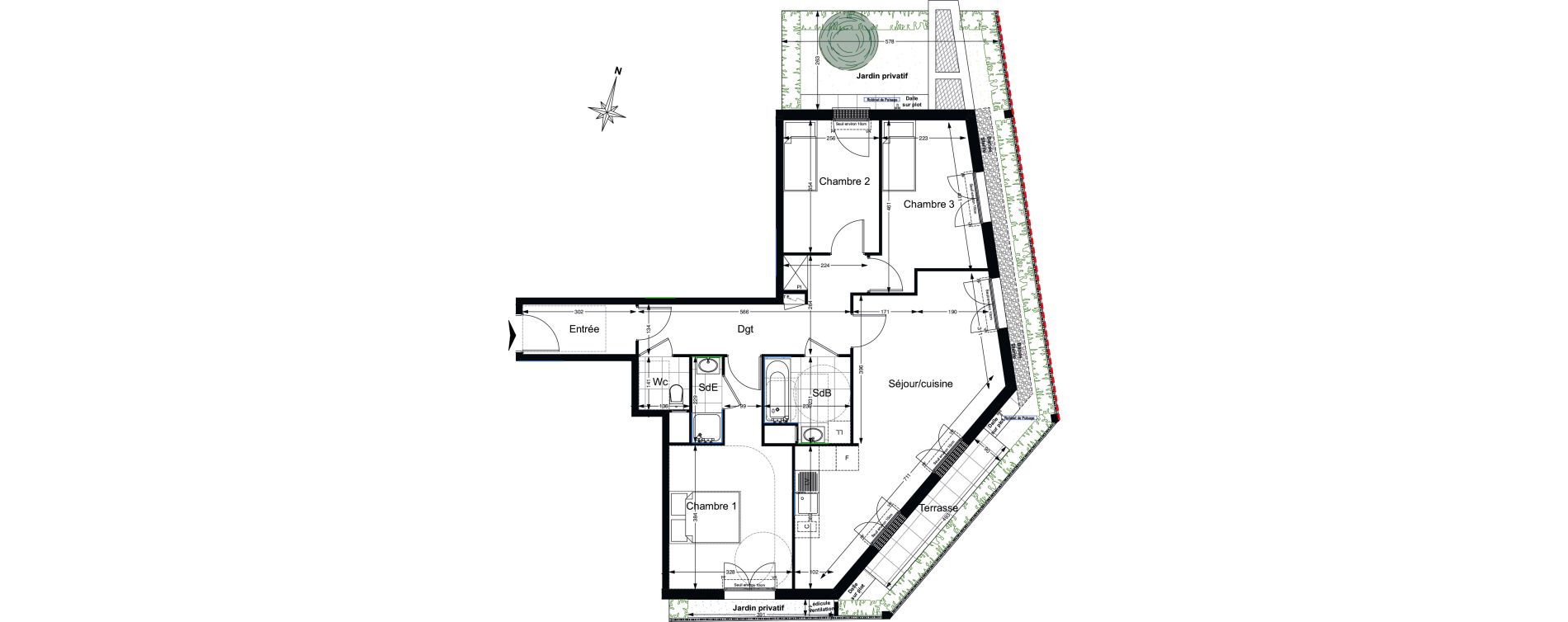 Appartement T4 de 83,85 m2 au Blanc-Mesnil Gare