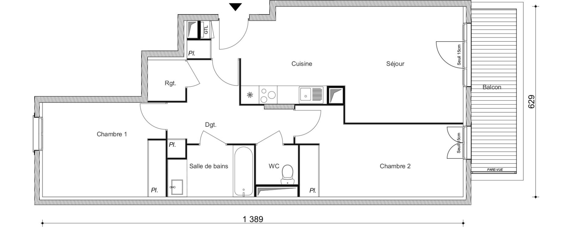 Appartement T3 de 69,75 m2 au Blanc-Mesnil Centre