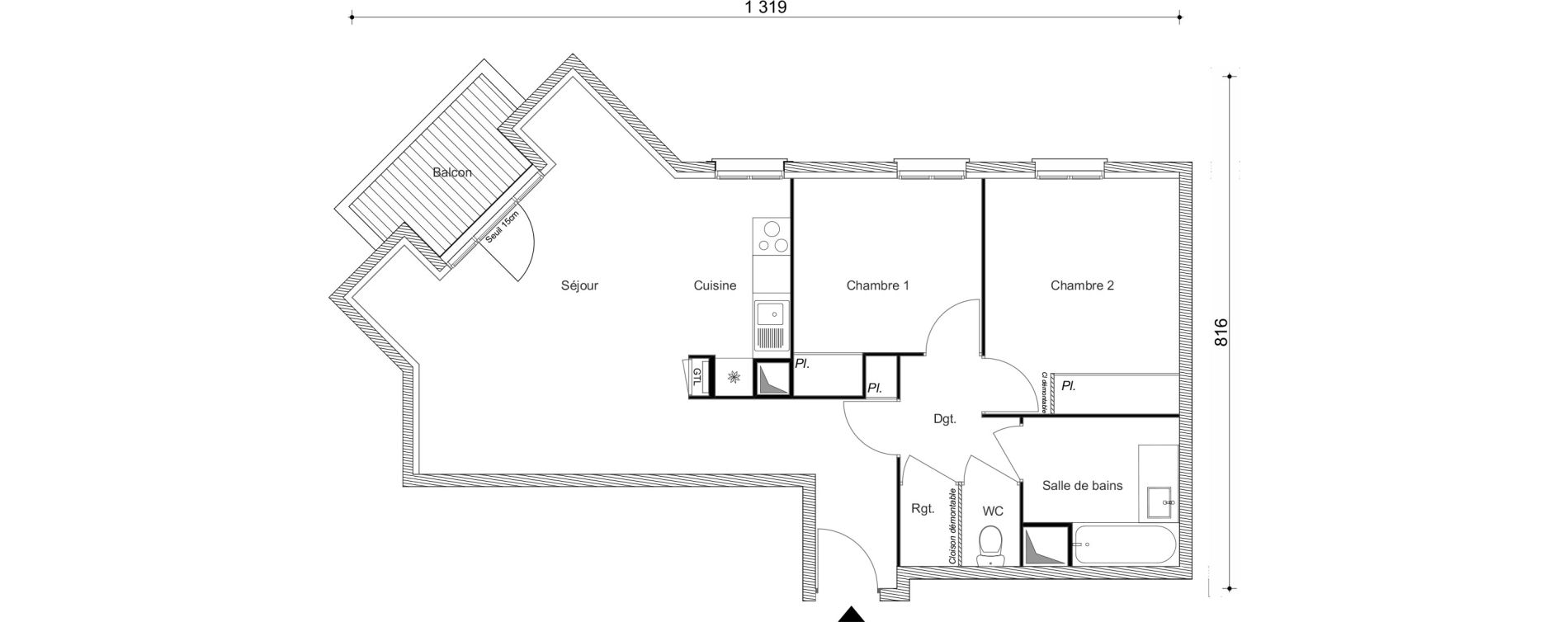 Appartement T3 de 65,15 m2 au Blanc-Mesnil Centre