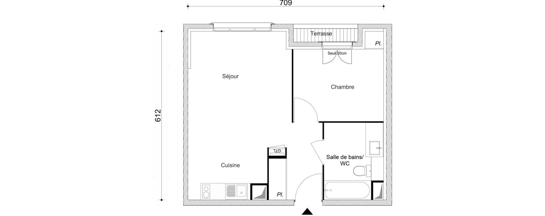 Appartement T2 de 40,23 m2 au Blanc-Mesnil Centre