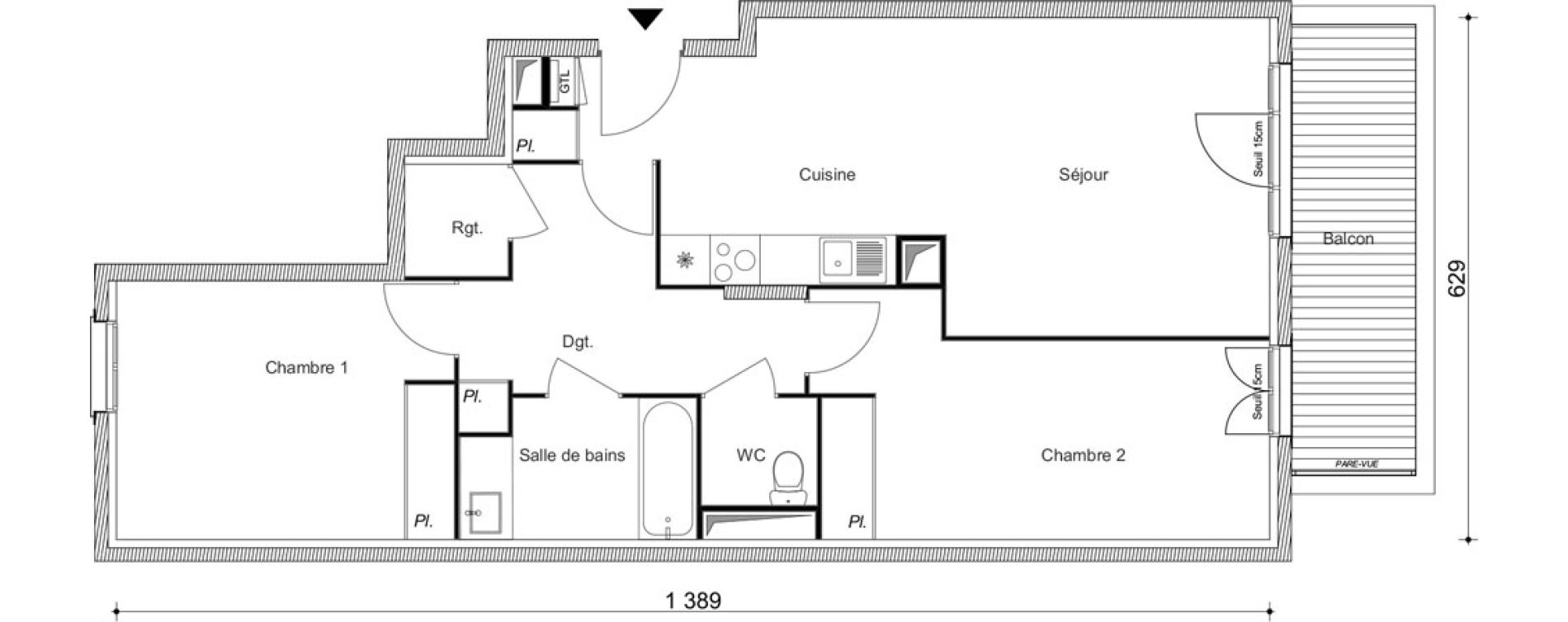Appartement T3 de 69,75 m2 au Blanc-Mesnil Centre