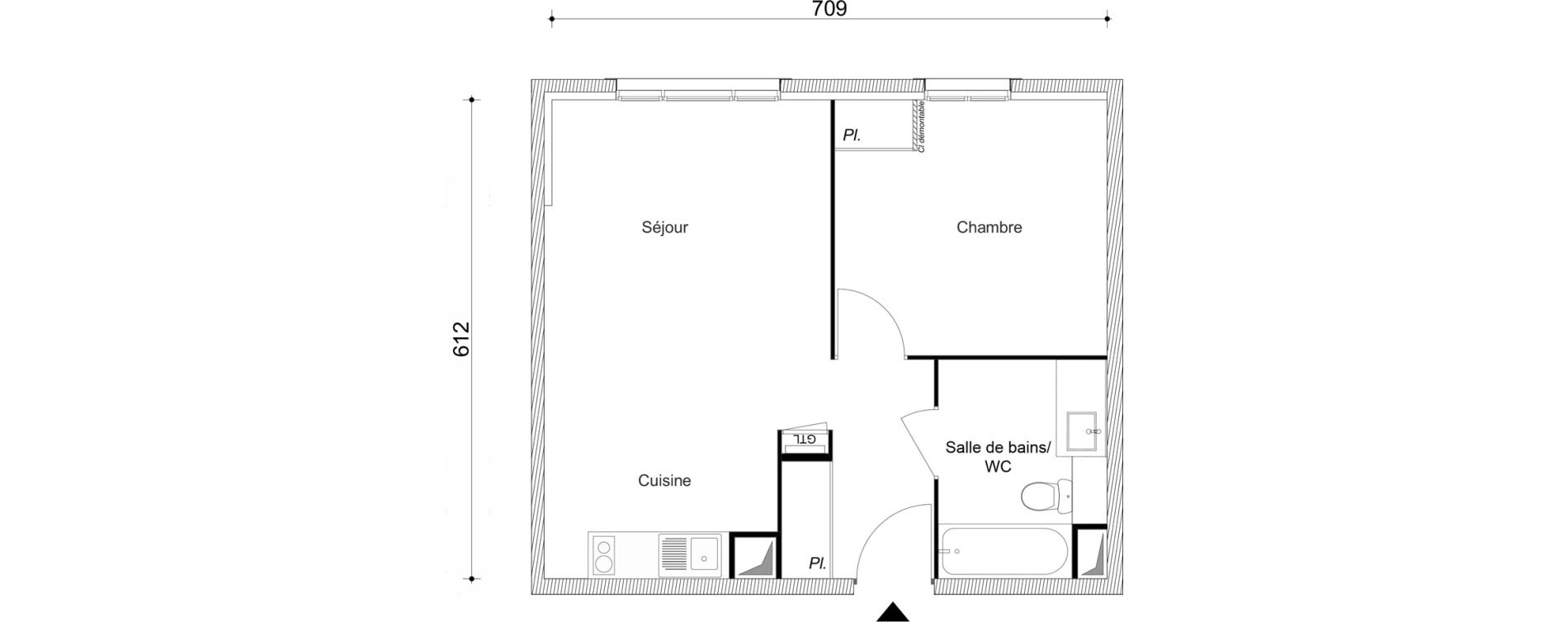 Appartement T2 de 42,31 m2 au Blanc-Mesnil Centre