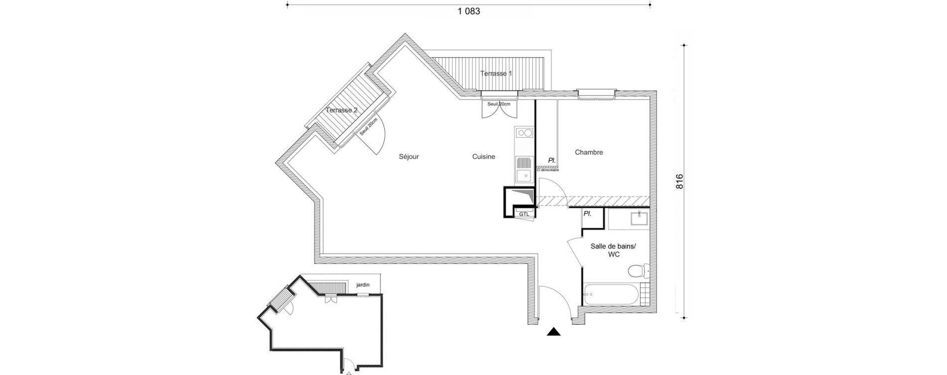 Appartement T2 de 50,71 m2 au Blanc-Mesnil Centre