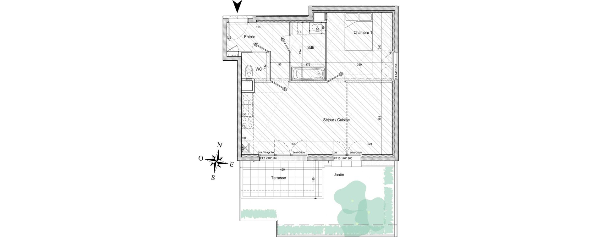 Appartement T2 de 51,76 m2 au Blanc-Mesnil Centre