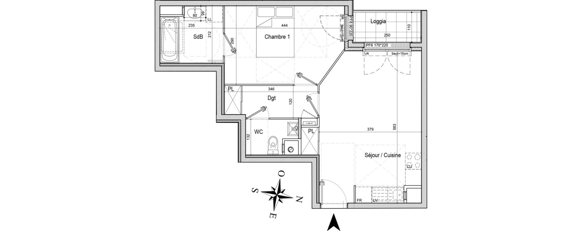 Appartement T2 de 44,13 m2 au Blanc-Mesnil Centre