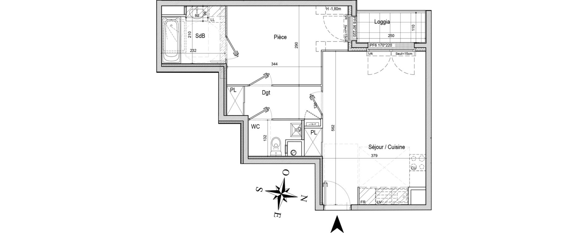 Appartement T1 de 43,60 m2 au Blanc-Mesnil Centre