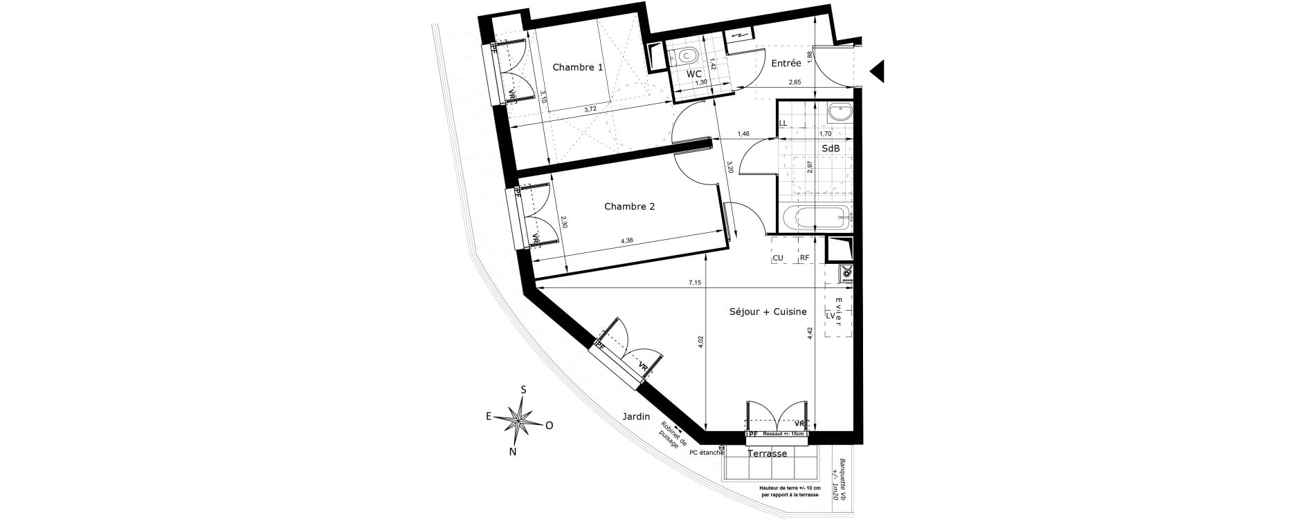Appartement T3 de 59,41 m2 au Blanc-Mesnil Centre