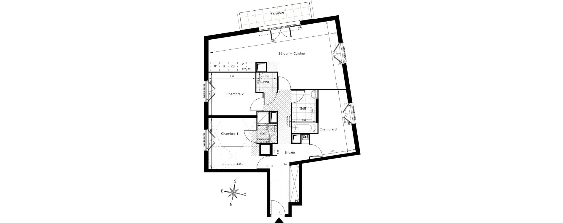 Appartement T4 de 83,17 m2 au Blanc-Mesnil Centre