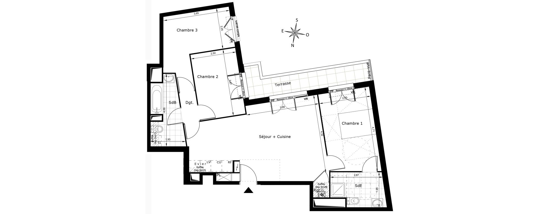 Appartement T4 de 75,41 m2 au Blanc-Mesnil Centre