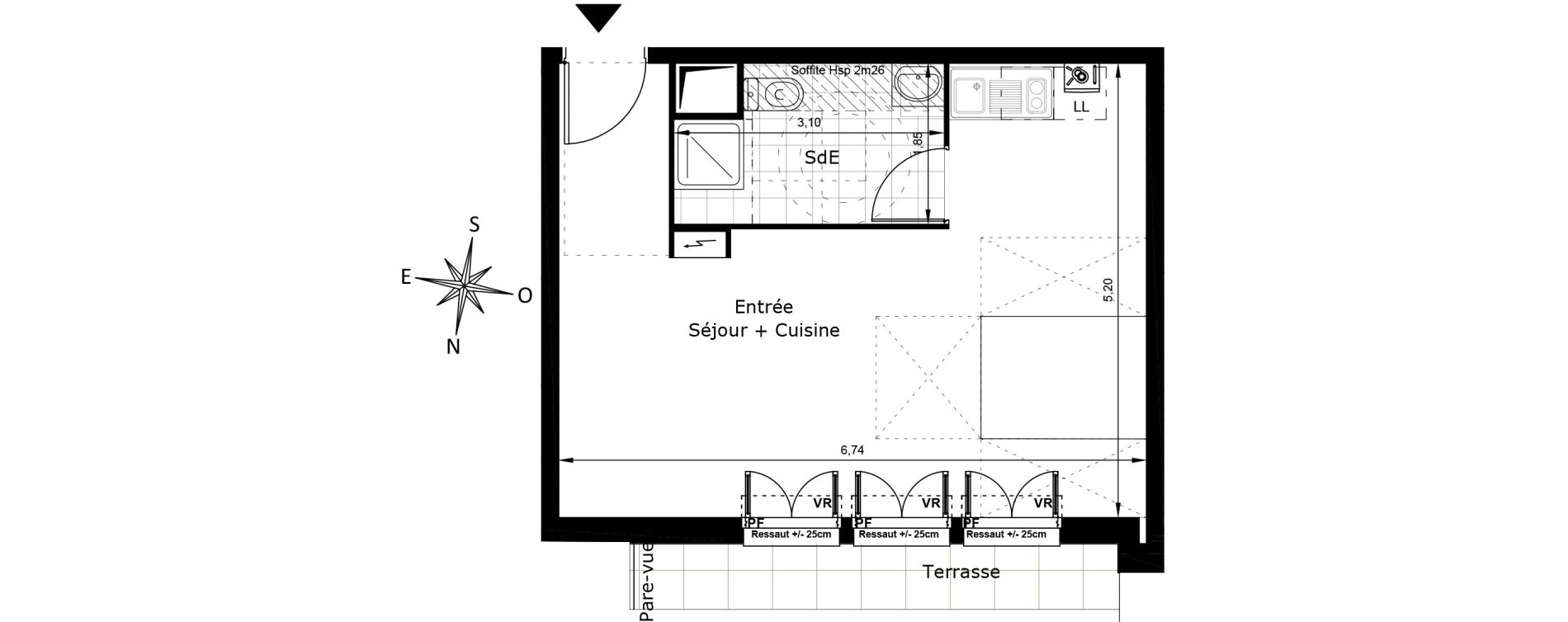 Appartement T1 de 33,95 m2 au Blanc-Mesnil Centre