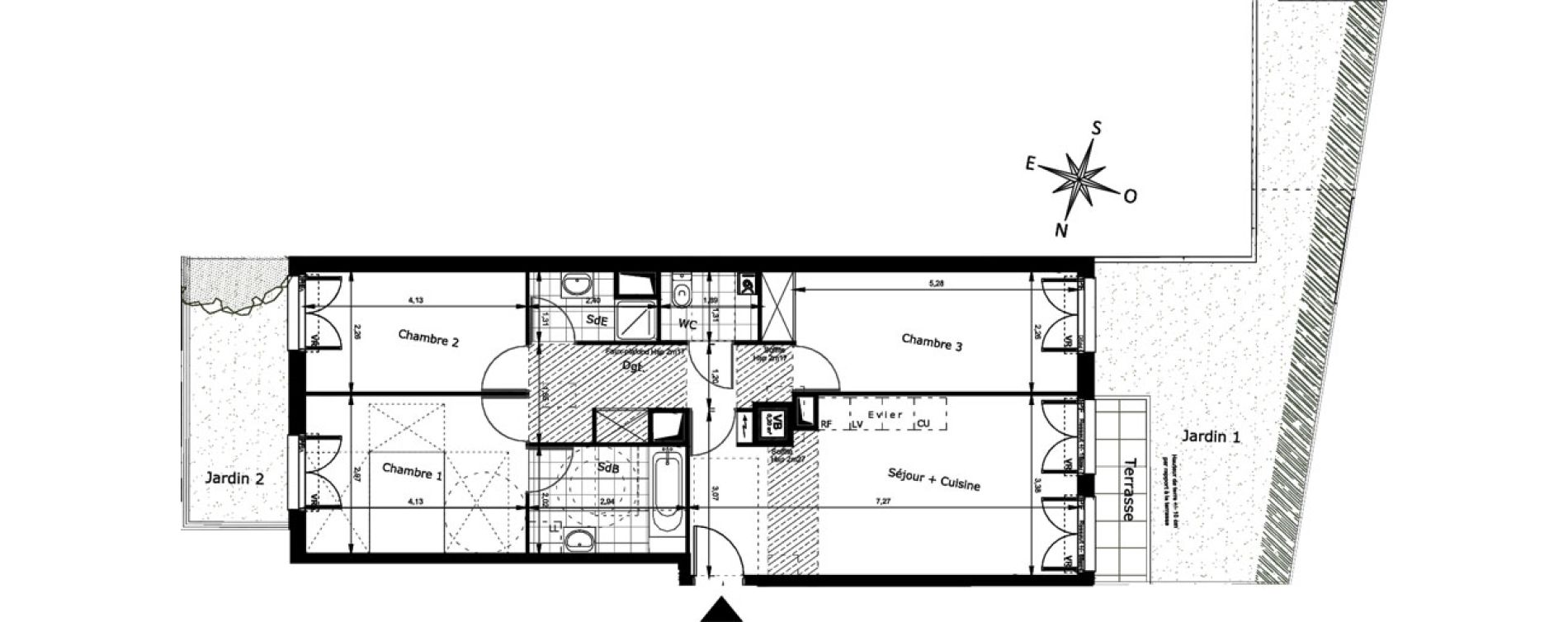 Appartement T4 de 75,67 m2 au Blanc-Mesnil Centre
