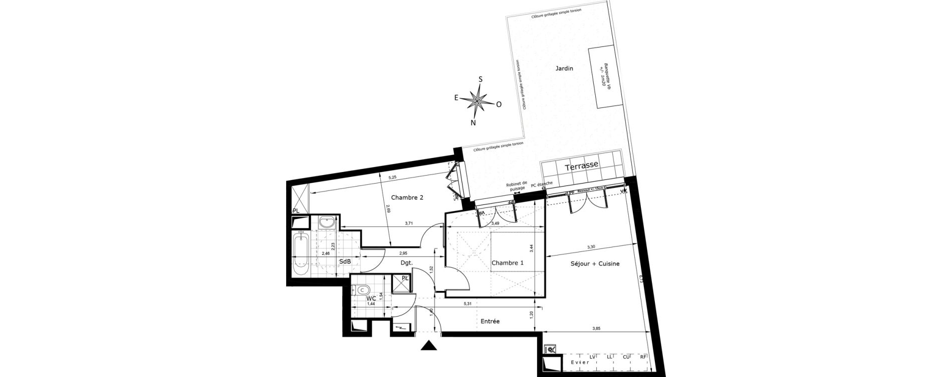 Appartement T3 de 63,17 m2 au Blanc-Mesnil Centre