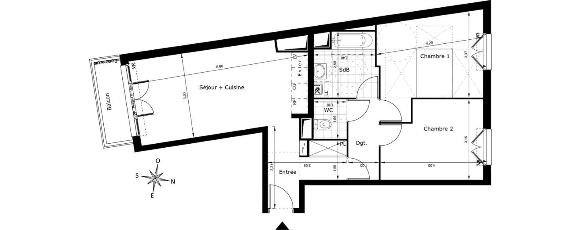 Appartement T3 de 65,61 m2 au Blanc-Mesnil Centre
