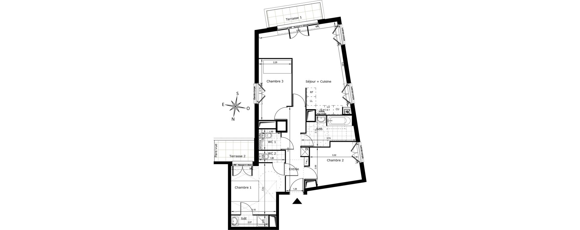 Appartement T4 de 74,21 m2 au Blanc-Mesnil Centre