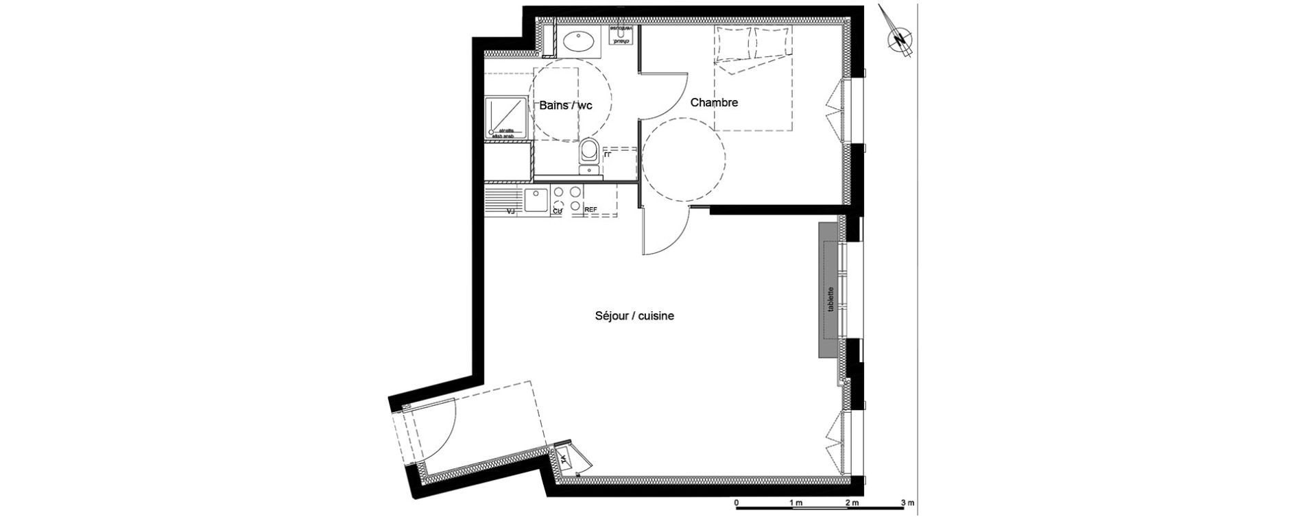 Appartement T5 de 50,01 m2 au Blanc-Mesnil Centre