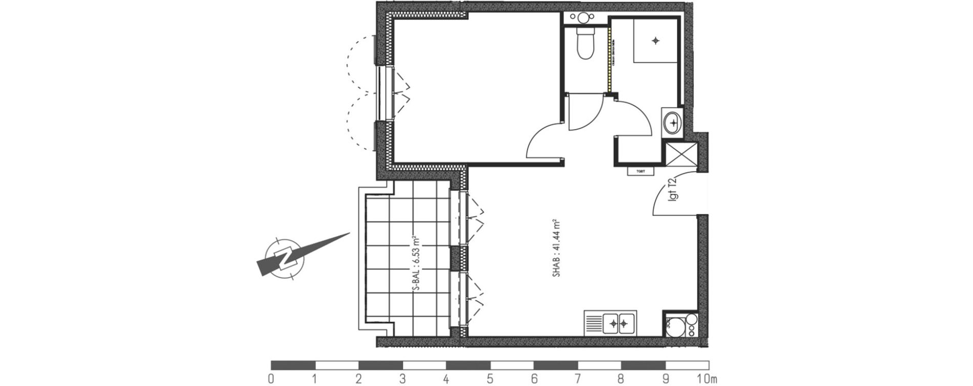 Appartement T2 de 41,44 m2 au Blanc-Mesnil Centre