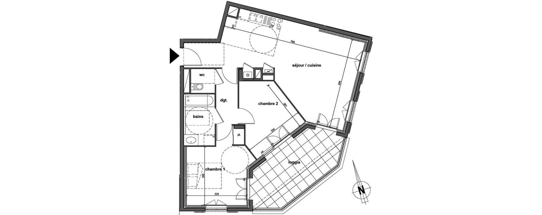 Appartement T3 de 65,05 m2 au Blanc-Mesnil Centre