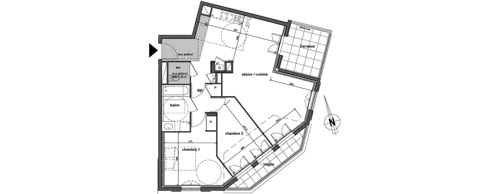 Appartement T3 de 67,55 m2 au Blanc-Mesnil Centre