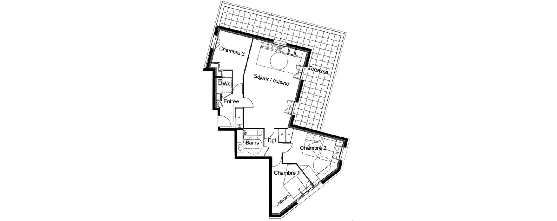 Appartement T4 de 81,98 m2 au Blanc-Mesnil Centre