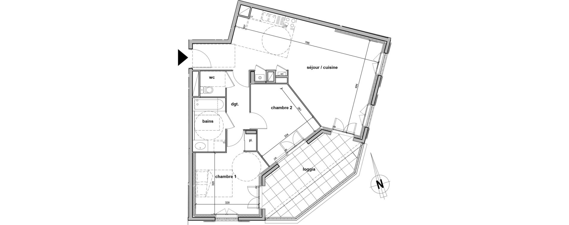 Appartement T3 de 65,05 m2 au Blanc-Mesnil Centre
