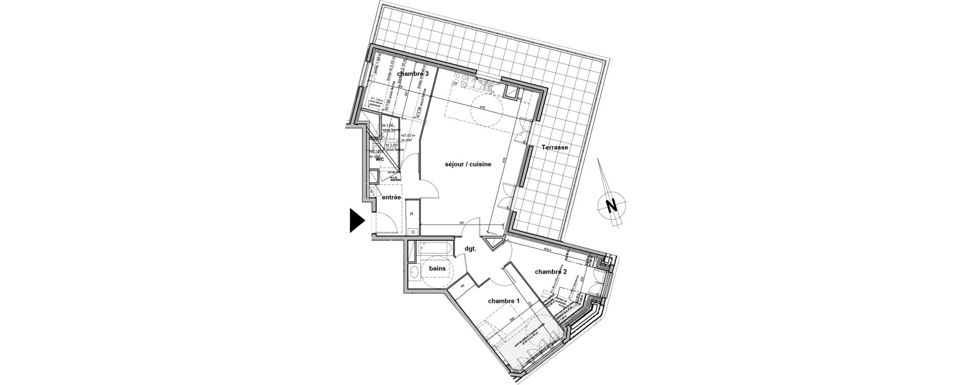 Appartement T4 de 81,98 m2 au Blanc-Mesnil Centre
