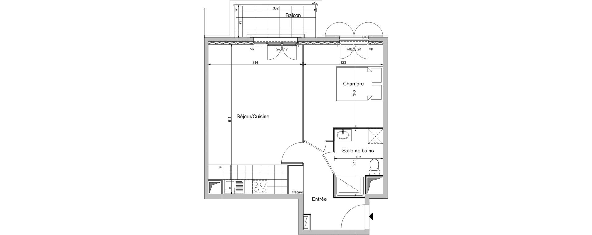 Appartement T2 de 45,30 m2 au Blanc-Mesnil Centre