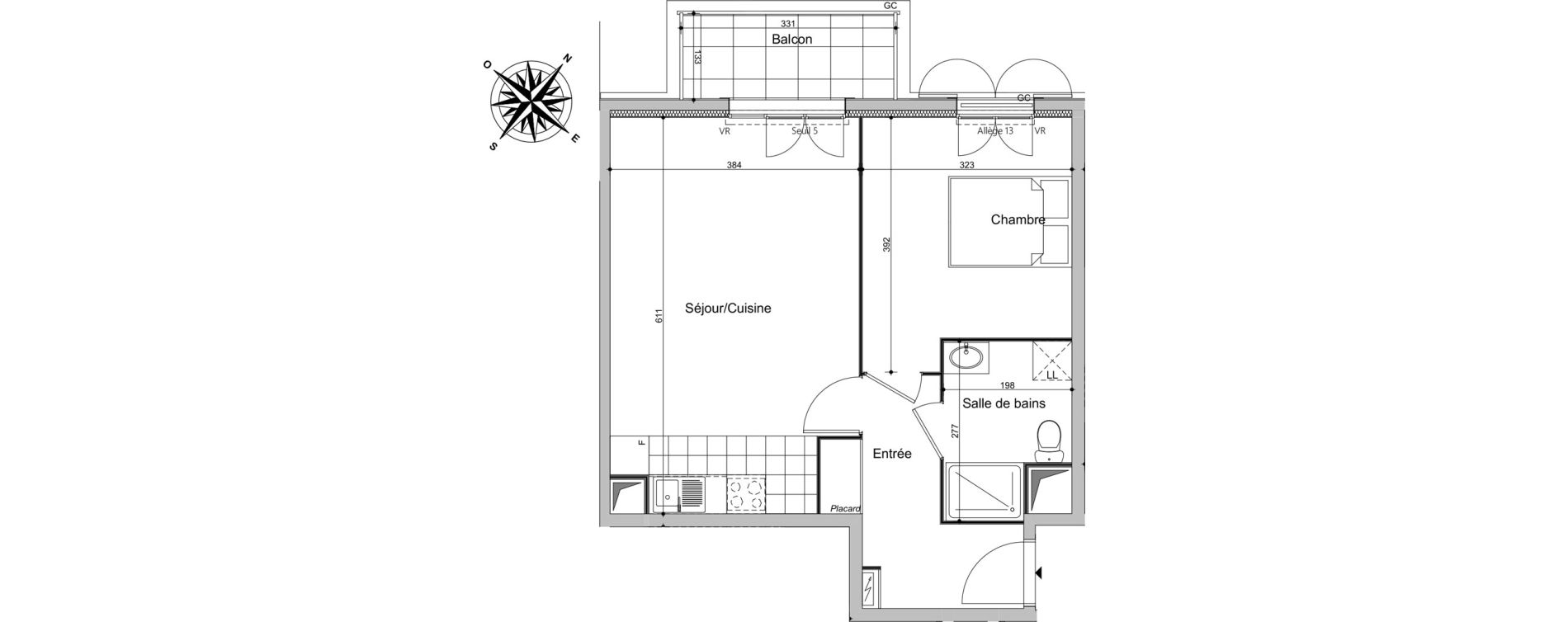 Appartement T2 de 45,30 m2 au Blanc-Mesnil Centre