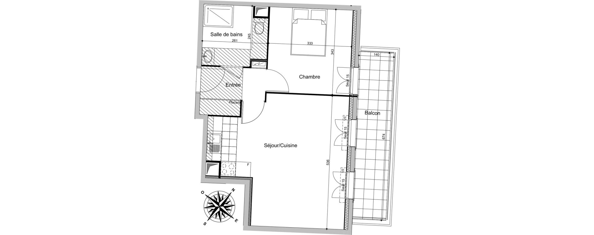 Appartement T2 de 46,35 m2 au Blanc-Mesnil Centre
